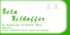 bela milhoffer business card